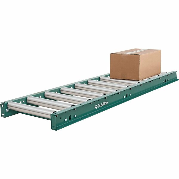 Global Industrial 5ft Straight Roller Conveyor, 15in Between Frame, 6in Roller Centers 293195